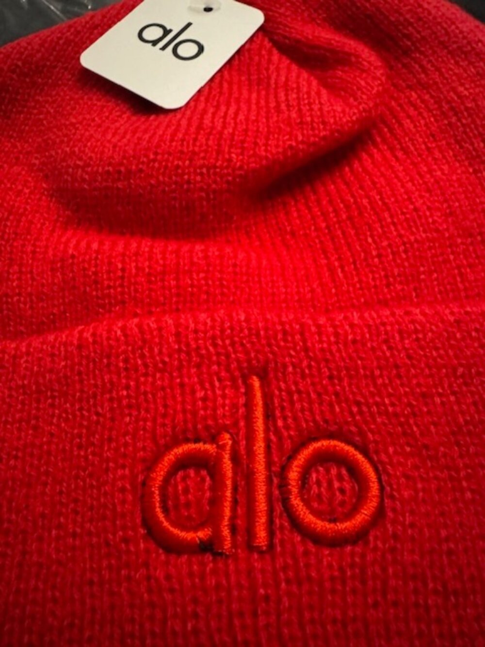 Alo Inspired Beanie Red New One Size